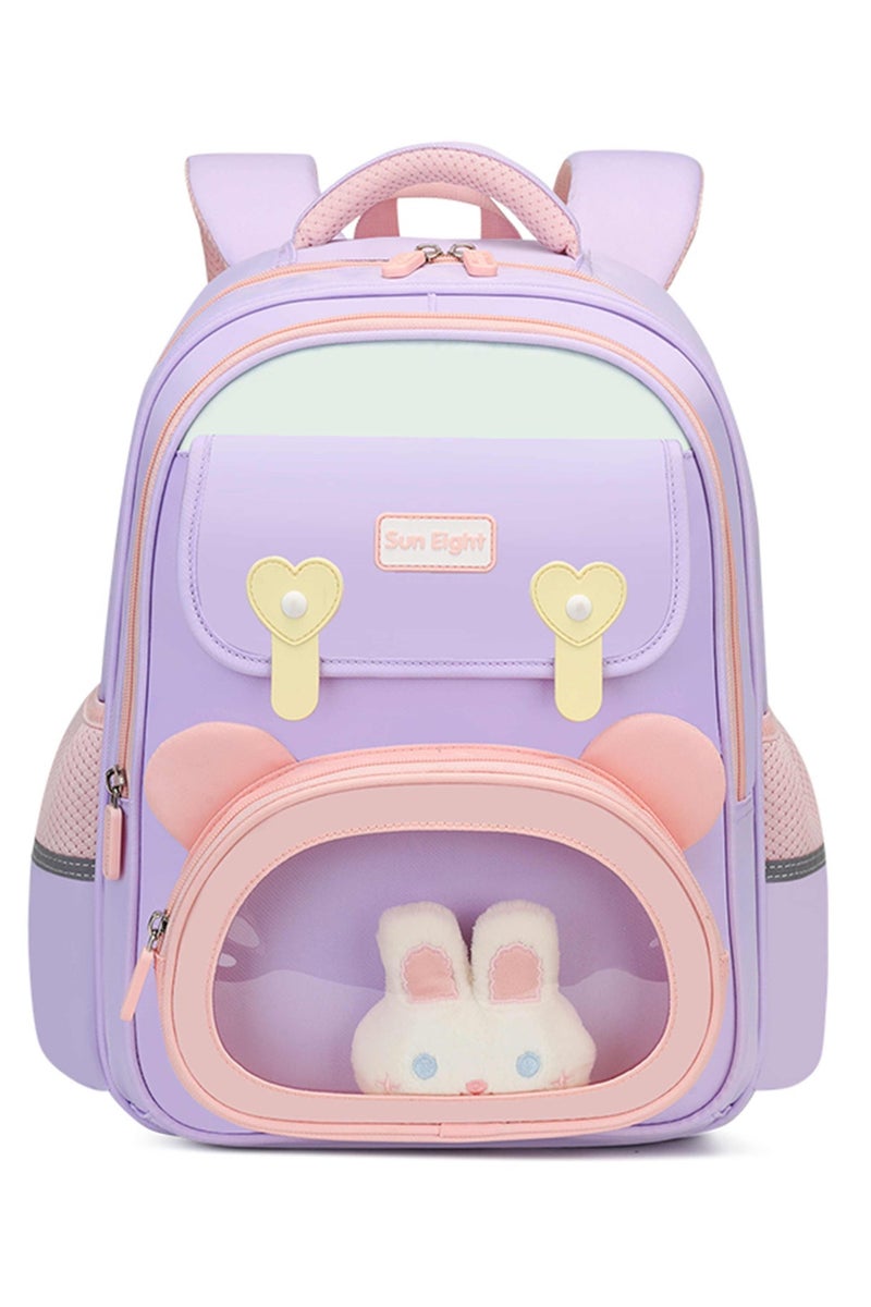 SUN EIGHT Premium 15.5-inch Light Weight School Backpack Water Resistant Polyester Kid’s Daypack for Girls, SE22260, Purple - Image 3